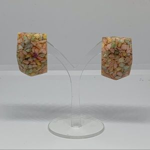 Unique vintage blocky earrings